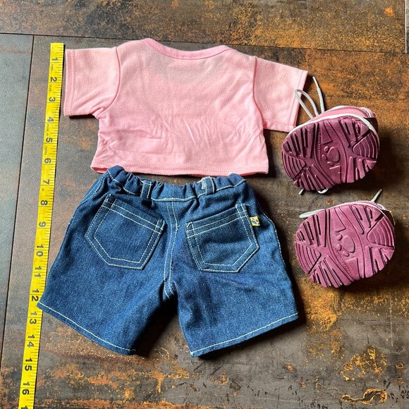 Build-A-Bear Beaded "Hugs" Top, Jeans w/Elastic Waist & Sketchers Sneakers - Picture 3 of 9